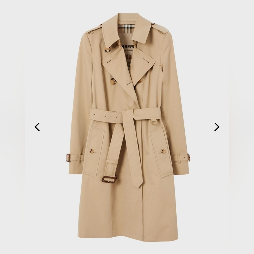 NWT Burberry Classic Trench Coat, Color Honey, Chelsea Mid-lenght,  Size US 6